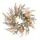 50cm/19.6 Inch Christmas Wreath With LED Lights Christmas Ball Pineapple Battery Powered Christmas Decoration For Front Door Outside Lamp not included