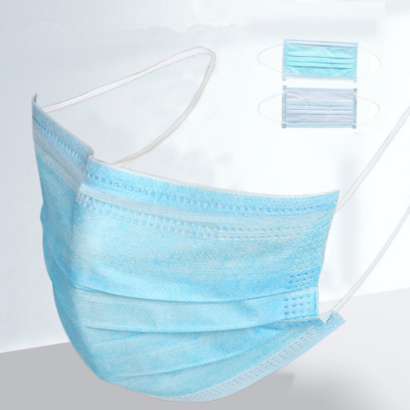 50pcs/Box Dustproof Masks Disposable Masks 4 Layers Ordinary Daily Protective blue_50pcs/box