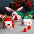 50pcs Christmas Candy Bags Cartoon Rabbit Ear Gift Bags Xmas Party Supplies red scarf bear head