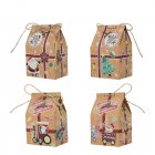 50pcs Christmas Treat Bags With Jute Twine Kraft Paper Gift Boxes Party Favors Supplies For Xmas Holiday Decor As shown in the picture