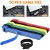 50pcs Colored Reusable Ties Hook Loop Fastener T slot Nylon Magic Data Cable Management Harness Wire Strap black