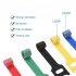 50pcs Colored Reusable Ties Hook Loop Fastener T slot Nylon Magic Data Cable Management Harness Wire Strap black