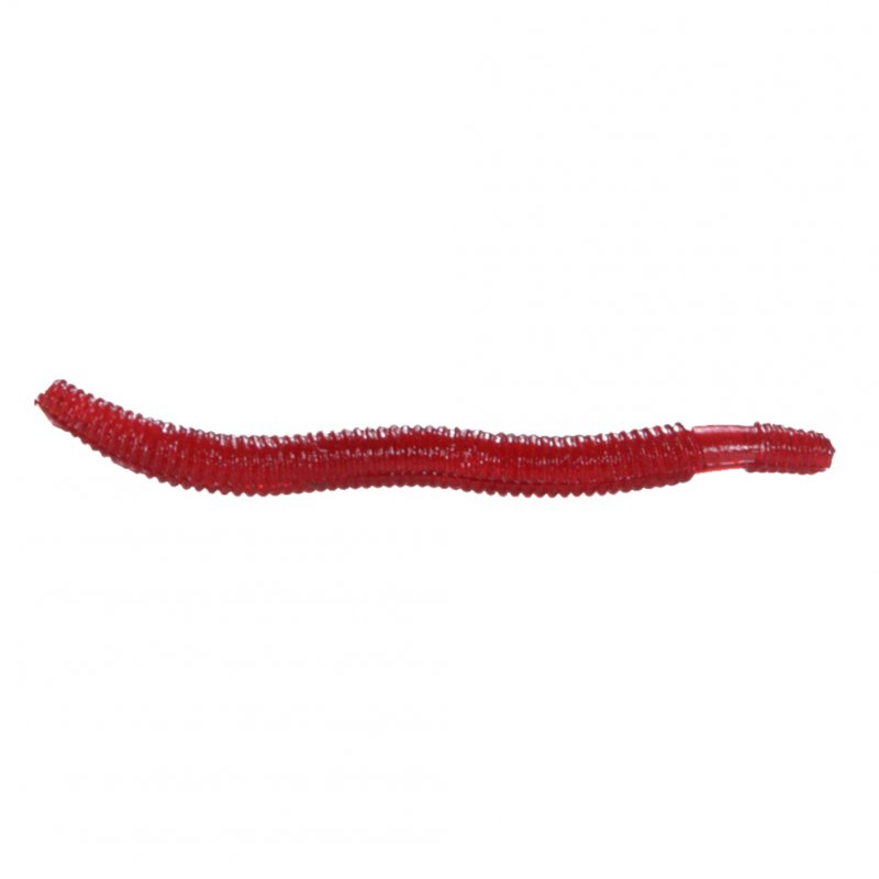 50pcs Red Worms Fishing Lures Artificial Soft Fishing Bait 1.4inches(3.5cm)