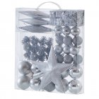 50pcs Reusable Christmas Decorations With 1.8m Christmas Wreath Reusable Shatterproof Christmas Ball