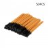 50pcs Silicone Disposable Eyelash Brush With Golden Rod Black Head Make Up Tools Tower type