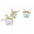 50pcs White Kraft Paper Candy Box Square Container for Wedding Party 5 5 5 5cm Gold wind chimes