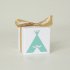 50pcs White Kraft Paper Candy Box Square Container for Wedding Party 5 5 5 5cm Green triangle