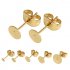 50pcs set Metal Ear Stud Earrings Set Flat Round Stud Earplugs Kit DIY Jewelry Accessories Gold needle   ear plug