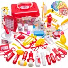 51pcs Doctor Kit For Kids Pretend Play Medical Kit With Storage Box Doctor Role Play Game Gifts For Boys Girls 51-piece set - red
