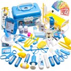 51pcs Doctor Kit For Kids Pretend Play Medical Kit With Storage Box Doctor Role Play Game Gifts For Boys Girls 51-piece set - blue