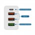 51w Qc3 0 High power Usb Multi port Fast Charger With Foldable Plug Mobile Phone Charger white
