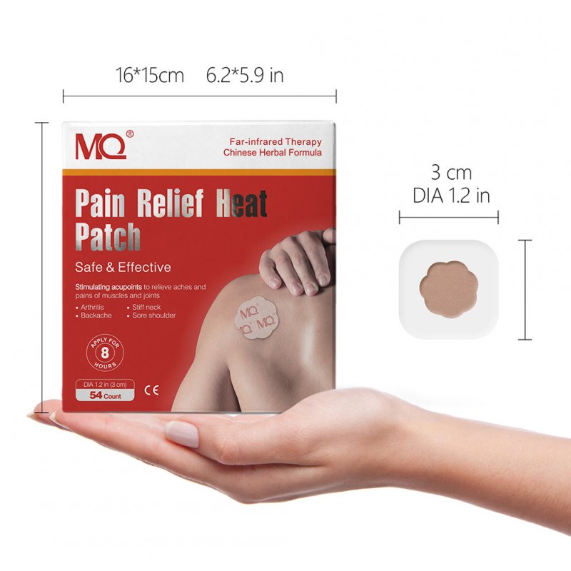 54 Pcs/Box Pain Relief Heat Patches Drug Stimulating Acupoints Relieving Aches Pains for Head joints Muscles Body Care Plaster red_54 pieces / box