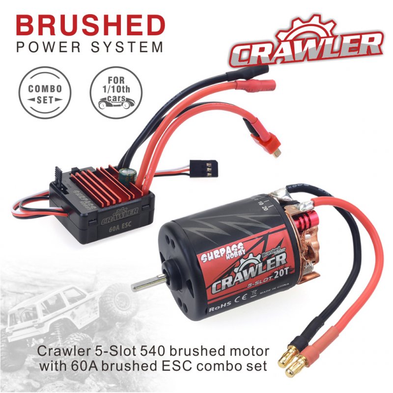 540 Brushed Motor 11T/13T/16T/20T 60A RC ESC Combo Set for Remote Control Redcat Volcano EPX Blackout XTE Traxxas TRX-4 13T KSY0058