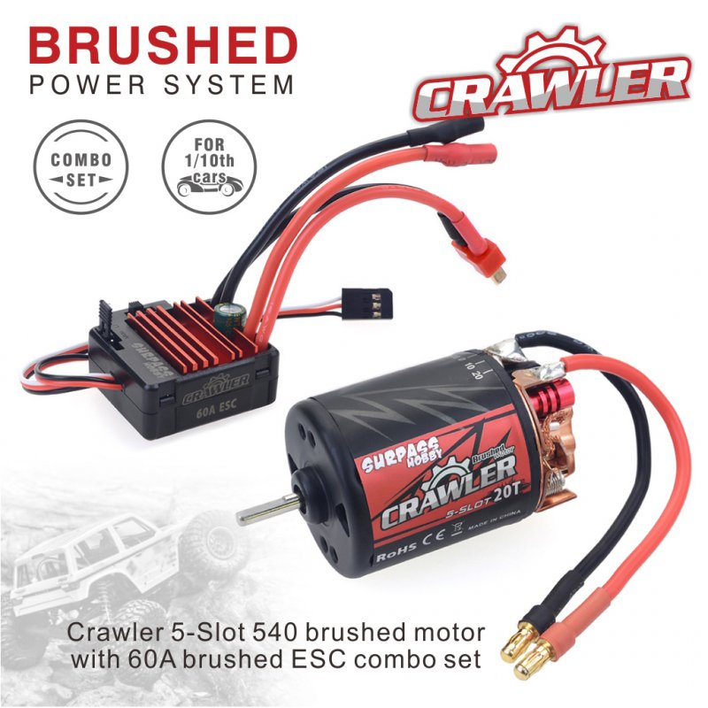 540 Brushed Motor 11T/13T/16T/20T 60A RC ESC Combo Set for Remote Control Redcat Volcano EPX Blackout XTE Traxxas TRX-4 11T KSY0057