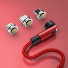 540 Rotate Magnetic Cable USB C Charging Cable Magnetic Charger Micro USB Type C Mobile Phone Cable Compatible For IPhone Red three in one