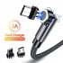 540 Rotate Magnetic Cable USB C Charging Cable Magnetic Charger Micro USB Type C Mobile Phone Cable Compatible For IPhone Red three in one