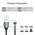 540 Rotate Magnetic Cable USB C Charging Cable Magnetic Charger Micro USB Type C Mobile Phone Cable Compatible For IPhone Red three in one
