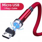 540-degree Rotate Magnetic Cable Led Indicator Light Fast Charging Cable Compatible Red micro interface