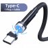 540 degree Rotate Magnetic Cable Led Indicator Light Fast Charging Cable Compatible Black Micro Interface