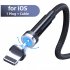 540 degree Rotate Magnetic Cable Led Indicator Light Fast Charging Cable Compatible Black Micro Interface