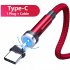 540 degree Rotate Magnetic Cable Led Indicator Light Fast Charging Cable Compatible Red micro interface
