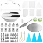 54Pcs/Pack No Skid Proof Cake Turntable Baking Pastry Supplies Plastic Cake Decorating Kit 54Pcs/Pack Turntable Tool