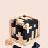 54T Creative 3d Wooden Cube Puzzle Luban Lock Tetris Educational Toys For Children Kids Brain Teaser Toy Gift As shown