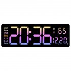 5526 Alarm Clock Wall Mount Clocks LED Display Alarm Clock With Snooze Mode Temperature Display Electronic Hanging Clocks Home Decoration Clock For Bedroom Apartments Type A pink