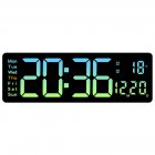 5526 Alarm Clock Wall Mount Clocks LED Display Alarm Clock With Snooze Mode Temperature Display Electronic Hanging Clocks Home Decoration Clock For Bedroom Apartments Type B green