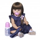 55CM Simulate Silicone Doll Nipple Bottle Toy Kids Children Christmas Gift Brown eyes