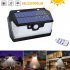 55LEDs USB Rechargeable Solar Remote Control Induction Wall Lamp White light 6500K