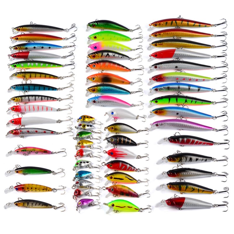 Wholesale 56 Pcs/set Multicolor Fishing Lure Fake Fish Bait for