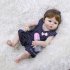 56CM Simulate Soft Silicone Doll Limb Movable Bath Toy for Baby Toddler Girl Brown eyes
