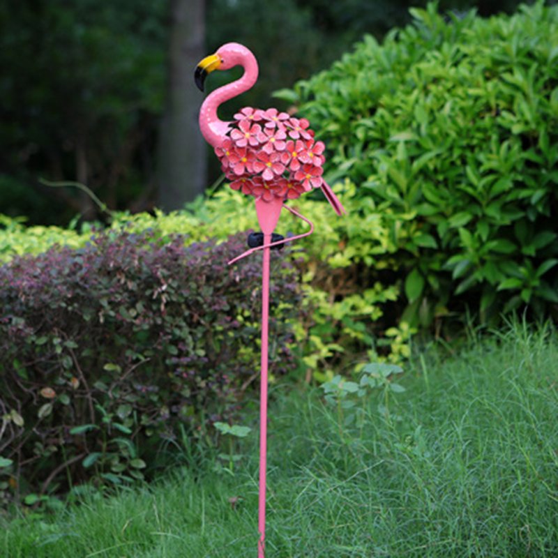 LED Flamingo Solar Lights Waterproof Energy Saving Garden Lamp With 2v100mah Solar Panel For Lawn Patio Pathway (89cm x 23cm) flamingo