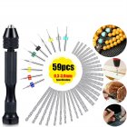 59 Pieces Hand Drill Bits Set Pin Vise Hand Drill 48 Pieces Twist Drill Bits 10 Pieces PCB Professional Rotary Tool 59 PCS