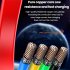 5A 3 in 1 Usb C Charging Cable Usb a to 8 pin Micro Type C Cable Compatible for iPhone Huawei Samsung Xiaomi Purple
