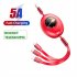 5A 3 in 1 Usb C Charging Cable Usb a to 8 pin Micro Type C Cable Compatible for iPhone Huawei Samsung Xiaomi Purple