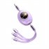 5A 3 in 1 Usb C Charging Cable Usb a to 8 pin Micro Type C Cable Compatible for iPhone Huawei Samsung Xiaomi Purple
