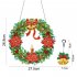 5D Christmas  Diamond  Painting  Kit Perfect Led Lights Wreath Material Package Home Party Decoration Bells