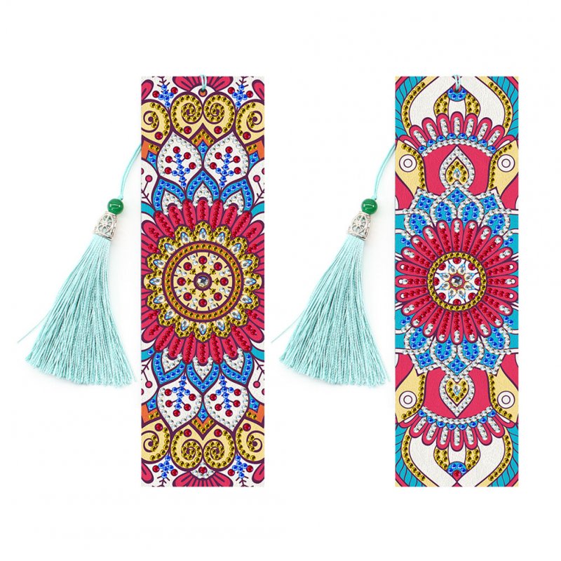 5D Diamond Painting Leather Bookmark with Tassel Special Shaped Diamond Embroidery DIY Craft