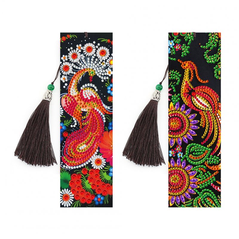 5D Leather Bookmark Tassel Book Marks Special Shaped Diamond Painting Embroidery DIY Craft SQ09