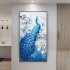 5D Peacock Diamond Embroidery Full Rhinestone Cross Stitch Painting Home Hotel Decoration Gift  Blue without Frame  65X100CM