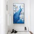 5D Peacock Diamond Embroidery Full Rhinestone Cross Stitch Painting Home Hotel Decoration Gift  Blue without Frame  52X80CM