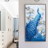 5D Peacock Diamond Embroidery Full Rhinestone Cross Stitch Painting Home Hotel Decoration Gift  Blue without Frame  40X60CM