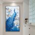 5D Peacock Diamond Embroidery Full Rhinestone Cross Stitch Painting Home Hotel Decoration Gift  Blue without Frame  40X60CM