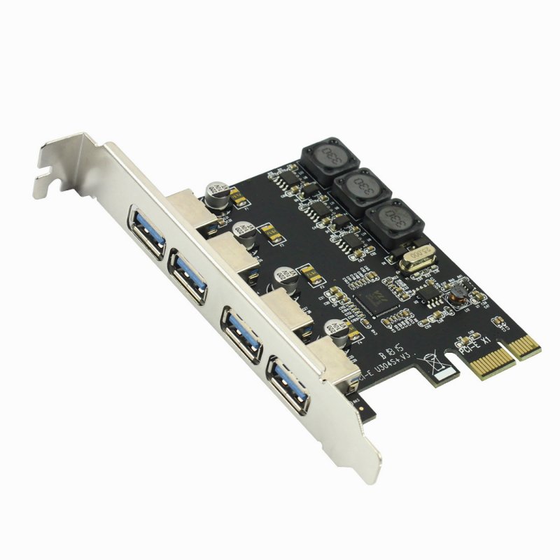 5Gbps 4-port USB3.0 PCI-E Expansion Card Adapter PCI Express USB 3.0 Driver for PCIe X1 X4 X8 X16 Port for Win 7/8/10