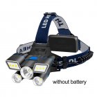 5LED Multifunctional Outdoor LED Camping Light 9 Modes High Power Strong Light USB Rechargeable Headlamp Head Front Light without battery