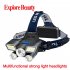 5LED Multifunctional Outdoor LED Camping Light 9 Modes High Power Strong Light USB Rechargeable Headlamp Head Front Light without battery