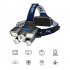 5LED Multifunctional Outdoor LED Camping Light 9 Modes High Power Strong Light USB Rechargeable Headlamp Head Front Light without battery