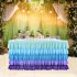 5Layers Violet Blue Splicing Chiffon Table Skirt for Wedding Party Decor Violet blue 6FT